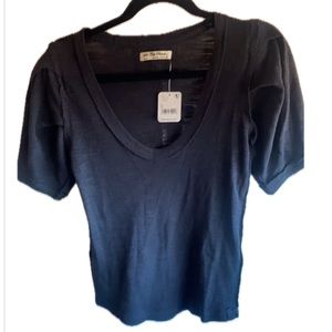 NWT Free People Short Sleeve Scoop Neck Cotton Top Size-Small